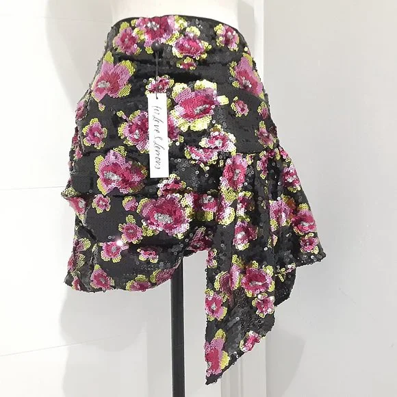 NWT FOR LOVE & LEMONS SAN JUNIPERO SEQUIN SKIRT - Picture 5 of 7
